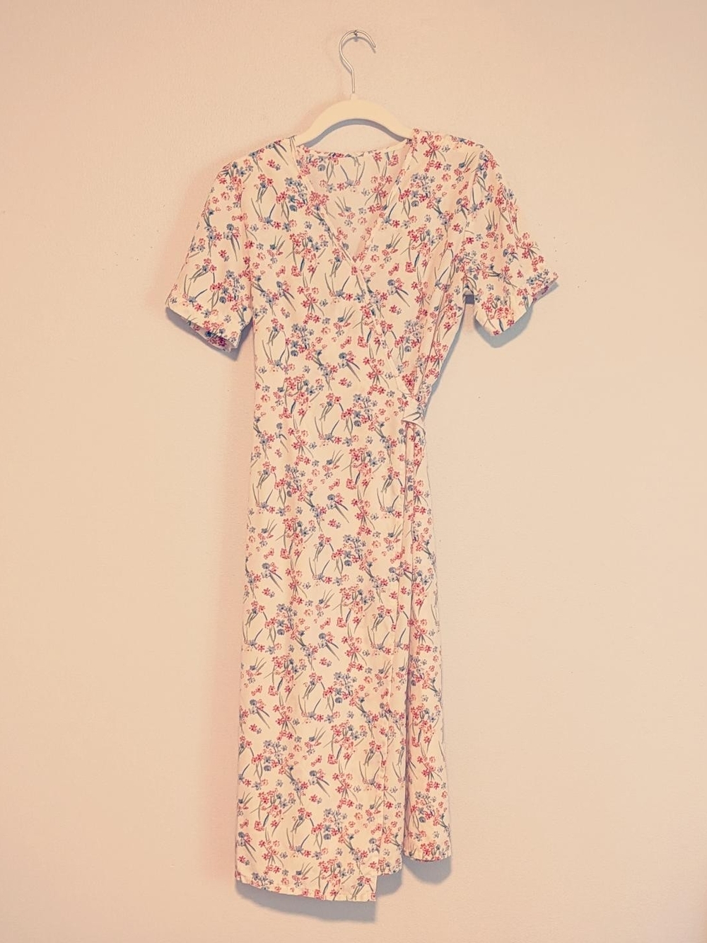 VINTAGE Handmade Wrap Midi Dress Women's Size XS